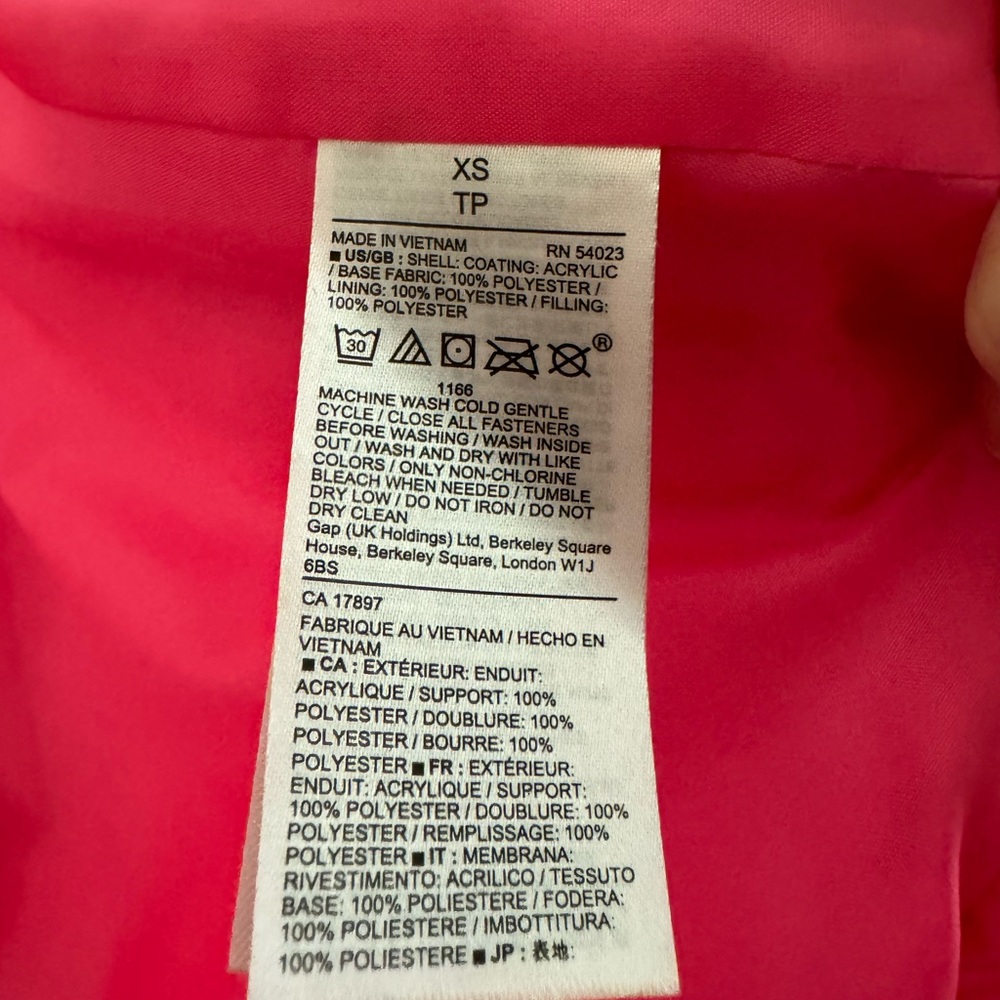 Gap Pink Puffer Vest size XS - Picture 5 of 5